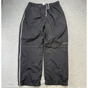 VTG Y2K Old Navy Track Pants Mens Large Black Jersey Lined Relaxed Rave Party